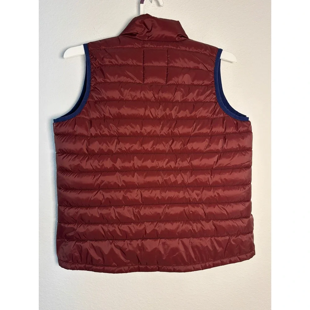 Gap Kids Boys L Lightweight Puffer Vest Burgundy Maroon Water Resistant Full Zip